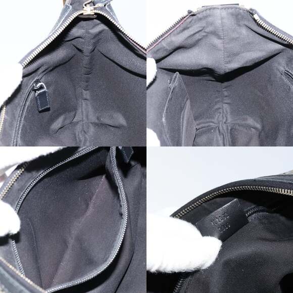 GUCCI GG Crystal Shoulder Bag Coated Canvas Navy Gold - Picture 12 of 12